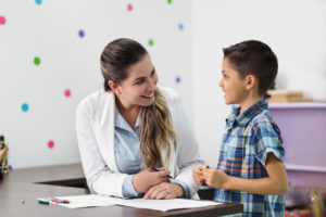 child meeting with a psychiatrist