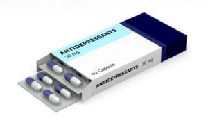 antidepressant medicine drugs box 3D